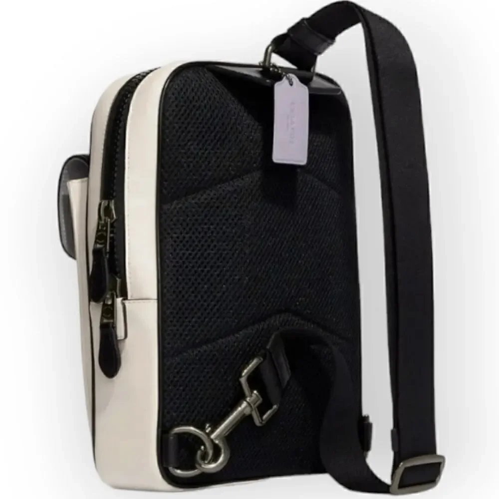 NWT COACH UNISEX Track Pack, Signature Canvas Genuine leather